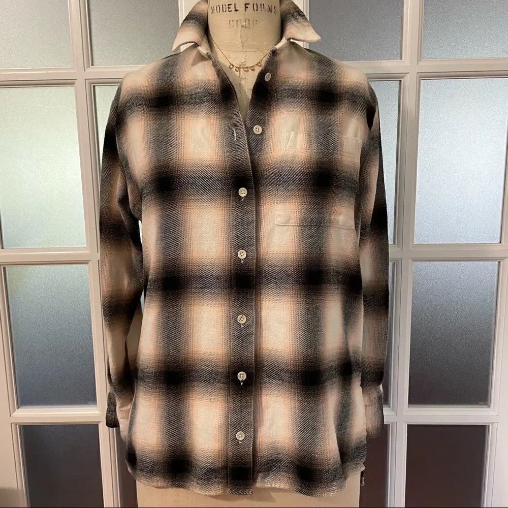 Madewell Women’s Flannel Ex-Boyfriend Robson Plaid Shirt Sz-XXS!